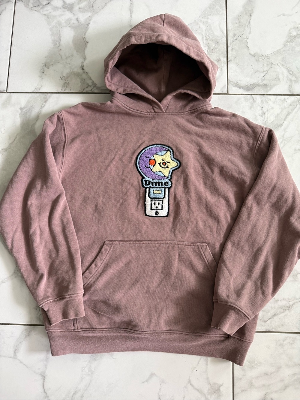 Dime Skateboarding Nightlight Chenille Pullover Hoodie Size M/L